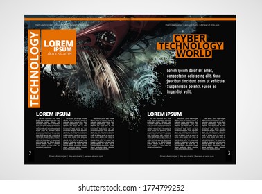 Modern vector templates for brochure, magazine, flyer, booklet with 3D rendering technology concept