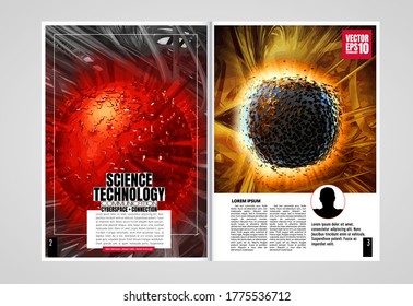 Moderne Vektorvorlagen für Broschüren, Magazine, Flyer, Broschüren mit 3D-Renderingtechnologie-Konzept