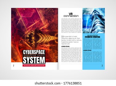 Modern vector templates for brochure, magazine, flyer, booklet with 3D rendering background