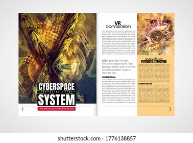 Modern vector templates for brochure, magazine, flyer, booklet with 3D rendering background