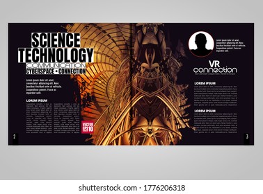 Modern vector templates for brochure, magazine, flyer, booklet with 3D rendering background