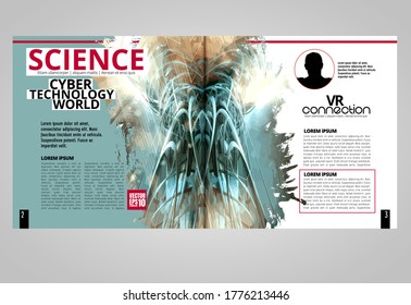 Modern vector templates for brochure, magazine, flyer, booklet with 3D rendering technology concept