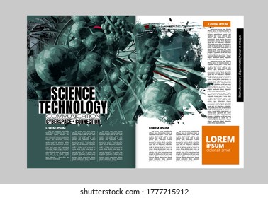 Modern vector templates for brochure, magazine, flyer, booklet with 3D rendering technology concept