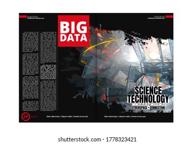 Modern vector templates for brochure, magazine, flyer, booklet with 3D rendering technology concept
