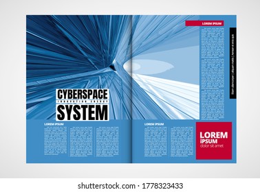 Modern vector templates for brochure, magazine, flyer, booklet with 3D rendering technology concept
