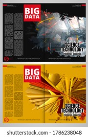 Modern vector templates for brochure, magazine, flyer, booklet with 3D rendering technology concept