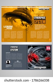 Modern vector templates for brochure, magazine, flyer, booklet with 3D rendering technology concept