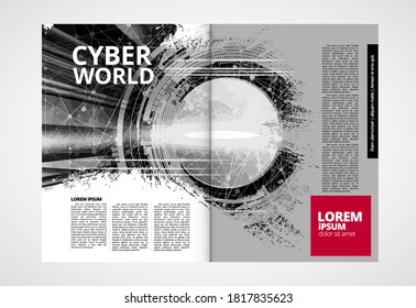 Modern vector templates for brochure, magazine, flyer, booklet with technology concept