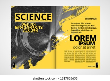 Modern vector templates for brochure, magazine, flyer, booklet with technology concept
