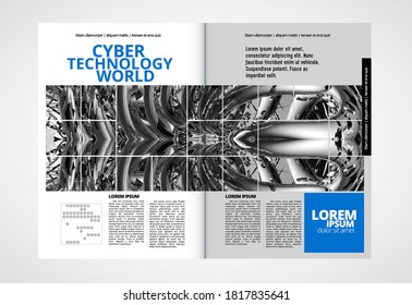 Modern vector templates for brochure, magazine, flyer, booklet with technology concept