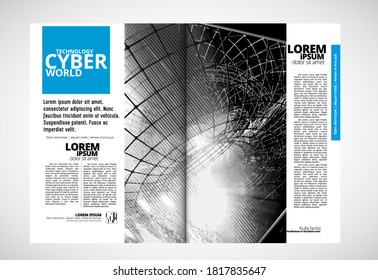 Modern vector templates for brochure, magazine, flyer, booklet with technology concept