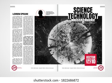 Modern vector templates for brochure, magazine, flyer, booklet with technology concept in background