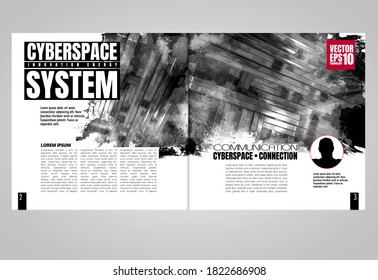 Modern vector templates for brochure, magazine, flyer, booklet with technology concept in background
