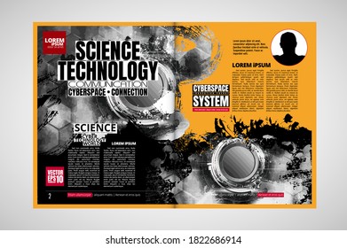 Modern vector templates for brochure, magazine, flyer, booklet with technology concept in background