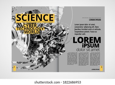 Moderne Vektorvorlagen für Broschüren, Magazine, Flyer, Broschüren mit Technologiekonzept im Hintergrund