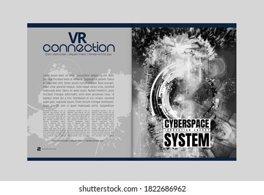 Modern vector templates for brochure, magazine, flyer, booklet with technology concept in background
