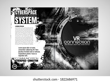 Modern vector templates for brochure, magazine, flyer, booklet with technology concept in background