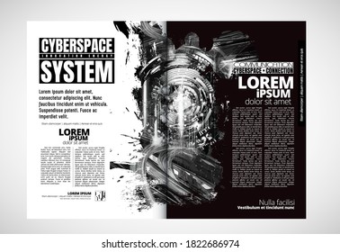 Modern vector templates for brochure, magazine, flyer, booklet with technology concept in background