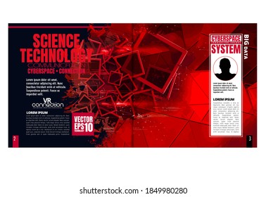 Moderne Vektorvorlagen für Broschüren, Magazine, Flyer, Broschüren mit Technologiekonzept im Hintergrund