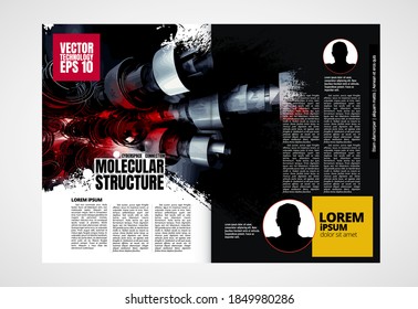 Moderne Vektorvorlagen für Broschüren, Magazine, Flyer, Broschüren mit Technologiekonzept im Hintergrund