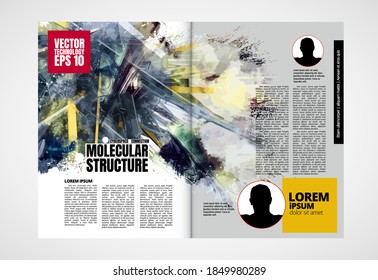 Modern vector templates for brochure, magazine, flyer, booklet with technology concept in background