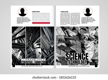 Modern vector templates for brochure, magazine, flyer, booklet with technology concept