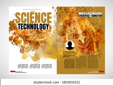 Modern vector templates for brochure, magazine, flyer, booklet with technology concept