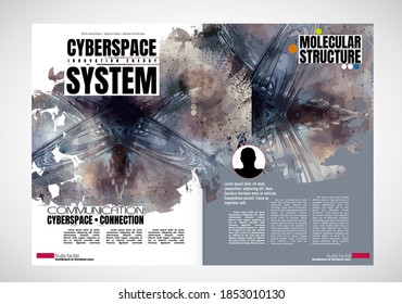 Modern vector templates for brochure, magazine, flyer, booklet with technology concept