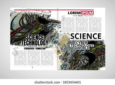 Modern vector templates for brochure, magazine, flyer, booklet with technology concept