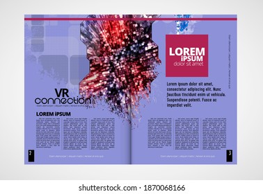 Moderne Vektorvorlagen für Broschüren, Magazine, Flyer, Broschüren mit Technologiekonzept