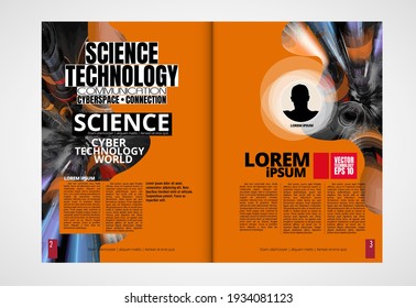 Modern vector templates for brochure, magazine, flyer, booklet with technology concept in background