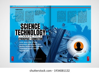 Modern vector templates for brochure, magazine, flyer, booklet with technology concept in background