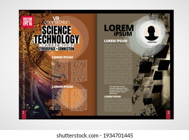 Modern vector templates for brochure, magazine, flyer, booklet with technology concept