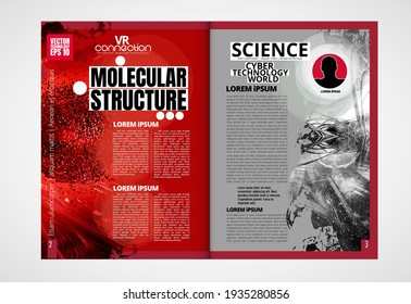 Plantillas vectoriales modernas para folletos, revistas, volantes, folletos con concepto tecnológico