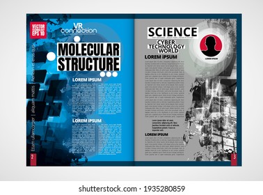 Modern vector templates for brochure, magazine, flyer, booklet with technology concept