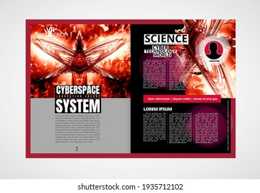 Modern vector templates for brochure, magazine, flyer, booklet with 3D rendering technology concept