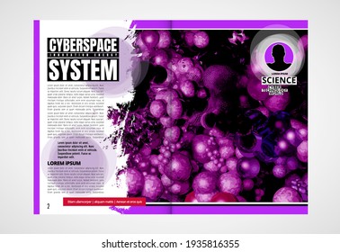 Modern vector templates for brochure, magazine, flyer, booklet with technology concept in background