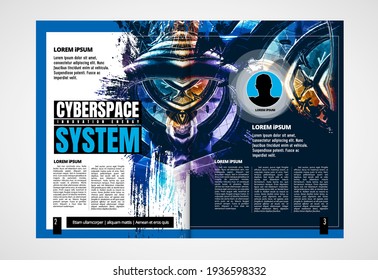 Modern vector templates for brochure, magazine, flyer, booklet with technology concept in background