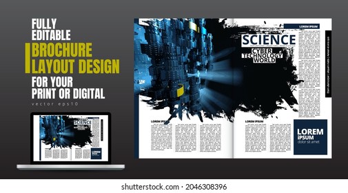 Modern vector templates for brochure, magazine, flyer, booklet with technology concept