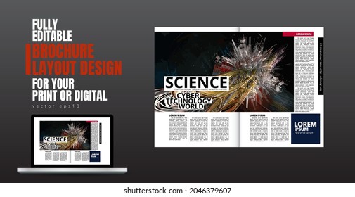 Modern vector templates for brochure, magazine, flyer, booklet with technology concept in background