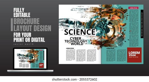 Moderne Vektorvorlagen für Broschüren, Magazine, Flyer, Broschüren mit Technologiekonzept