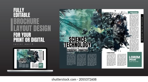 Modern vector templates for brochure, magazine, flyer, booklet with technology concept