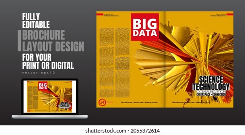 Modern vector templates for brochure, magazine, flyer, booklet with technology concept