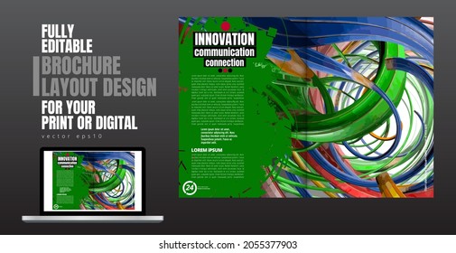 Plantillas vectoriales modernas para folletos, revistas, volantes, folletos con fondo 3D