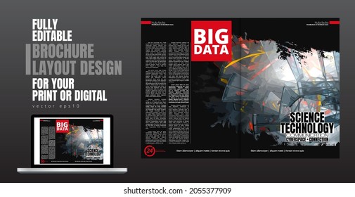 Modern vector templates for brochure, magazine, flyer, booklet with 3D background