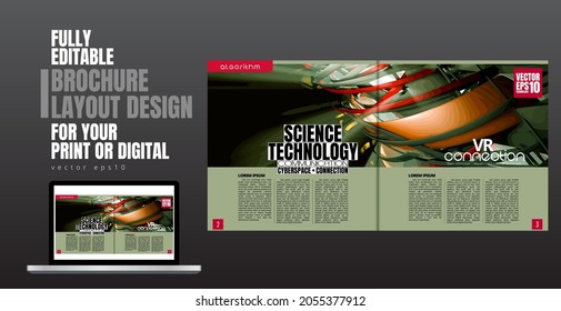 Modern vector templates for brochure, magazine, flyer, booklet with 3D background