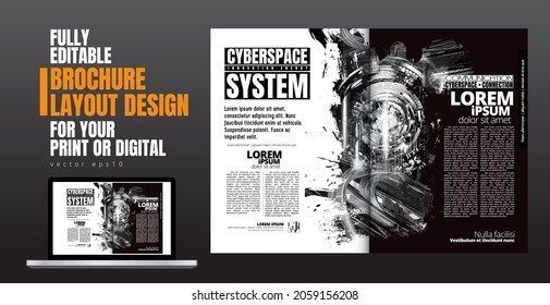 Modern vector templates for brochure, magazine, flyer, booklet with technology concept in background