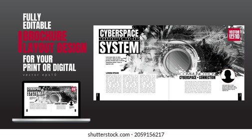 Modern vector templates for brochure, magazine, flyer, booklet with technology concept in background