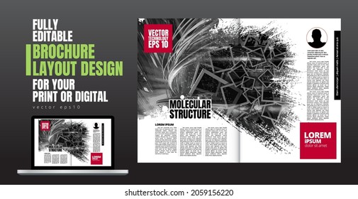 Modern vector templates for brochure, magazine, flyer, booklet with technology concept in background