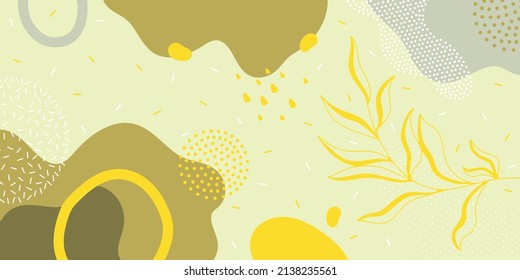 Plantillas vectoriales modernas para la cubierta. Patrón de fondo personalizado con formas abstractas. Antecedentes en tonos amarillos.